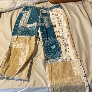 high waist slant pocket jeans